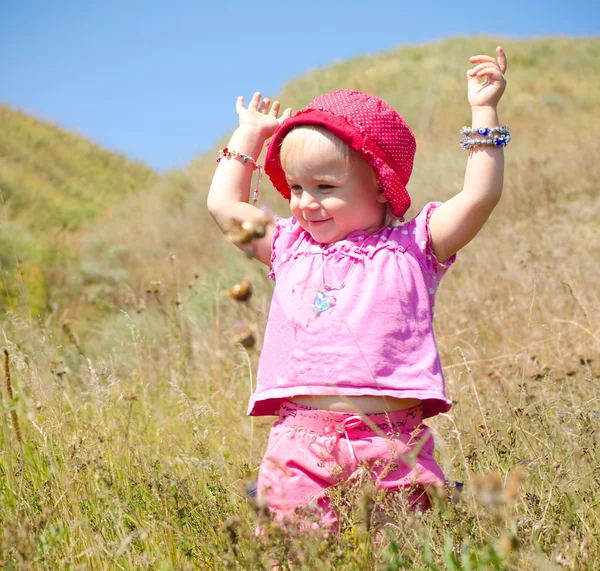 Emotional Little Girl with funny Face Expression — Stock Photo, Image