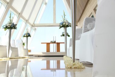 Infinity Şapel, conrad hotel, bali, Endonezya evinde romantik düğün