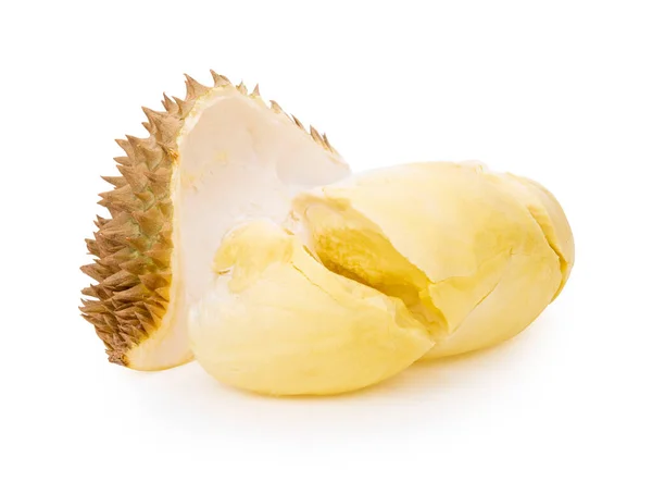 Cascas Durian Isolado Fundo Branco — Fotografia de Stock