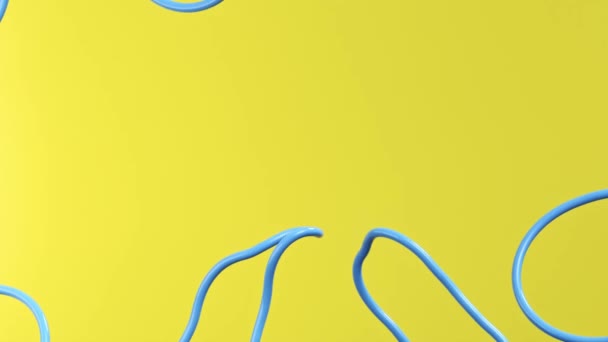 Render Animation Abstract Wires Form Star Symbol Yellow Background High — Stock Video