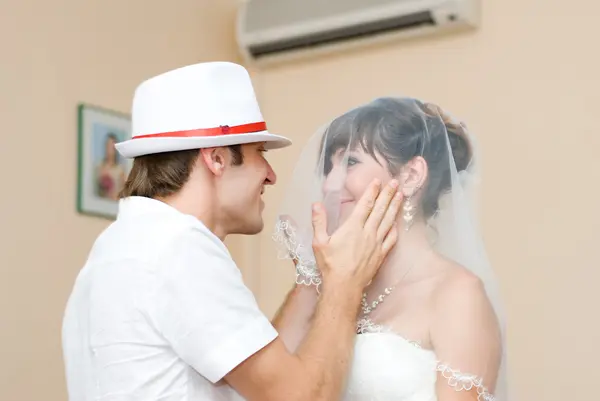 Bride and groom over wedding — Stock Photo, Image