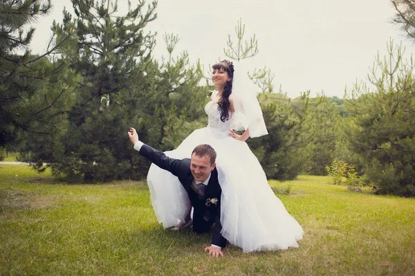 Walk of newly-weds — Stock Photo, Image