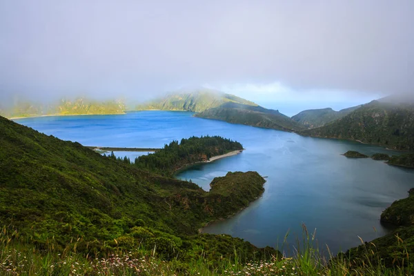 Lagoa Fogo Είναι Μια Λίμνη Κρατήρα Εντός Της Agua Pau — Φωτογραφία Αρχείου