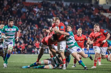 25 Mart 2022, Cork, İrlanda - Gavin Coombes United Rugby Şampiyonası maçında Munster (51) ve Benetton (22))