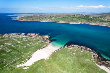 Dogs Bay beach, a horseshoe shaped bay with more than a mile long stretch of white sandy beach in county Galway, Ireland