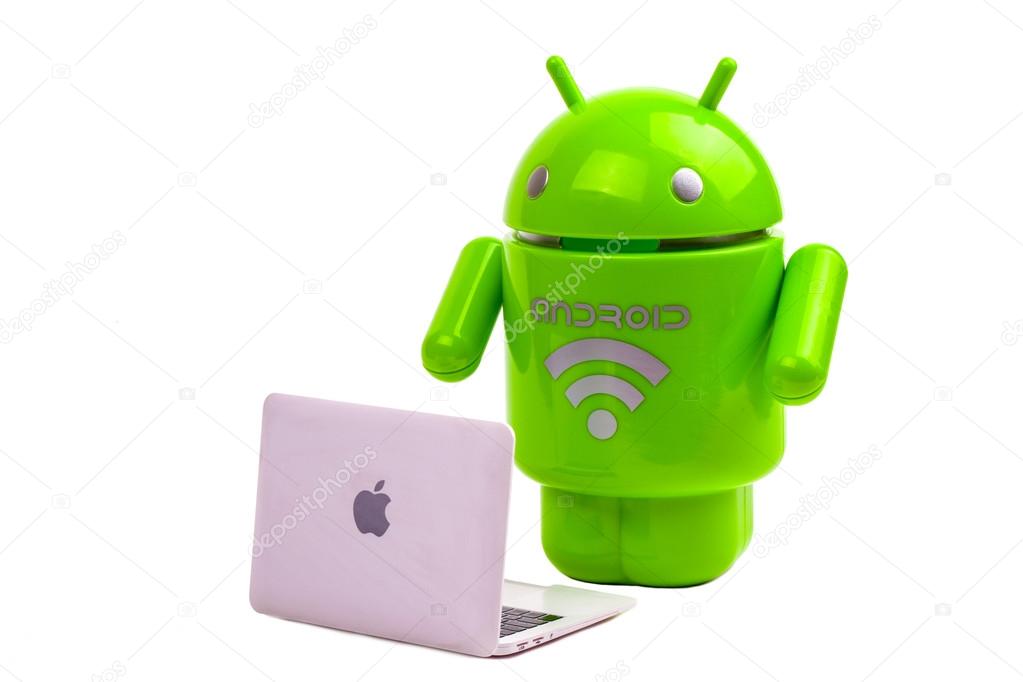 Android 系统在苹果mac 计算机上工作 图库社论照片 C Maxromantiq