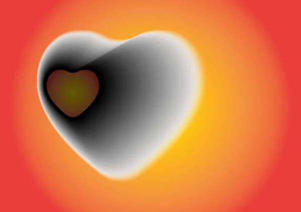 Black Heart Brend Other White Heart Yellow Orange Layer Background — 图库照片