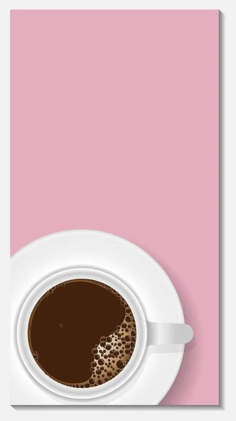 Кофе Белой Кружке Пастельно Розовом Фоне Рамка Печати Стены Художественный — стоковое фото