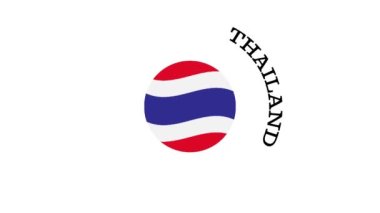 Thailand flag white in background after effect clip