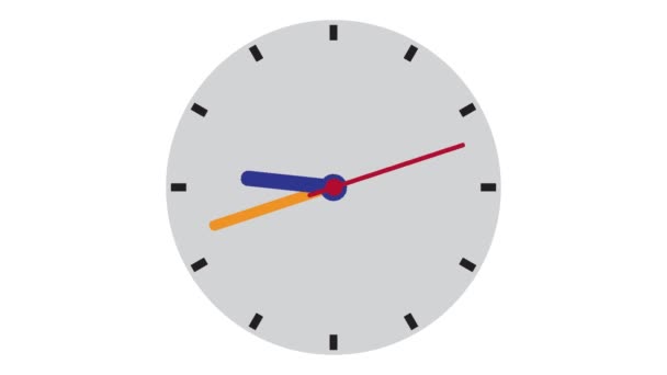Wall Clock Grey Background — Video Stock