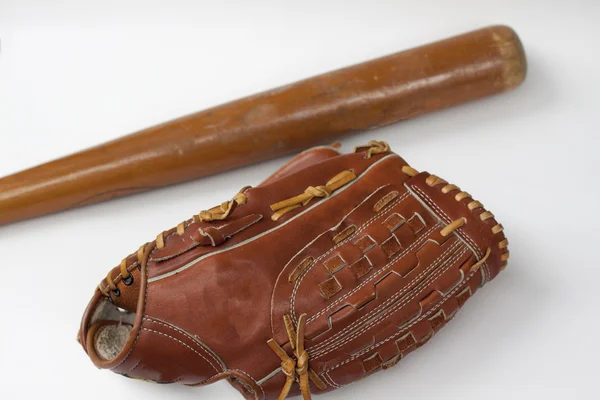 Baseball bat and glove — Stock Photo, Image