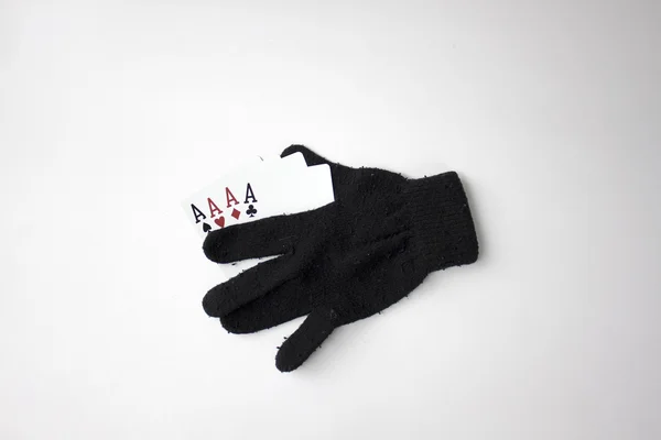 Four aces in glove — Stock Photo, Image