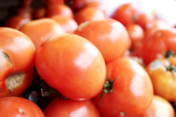 Tomatos at open air market — Stock Photo, Image