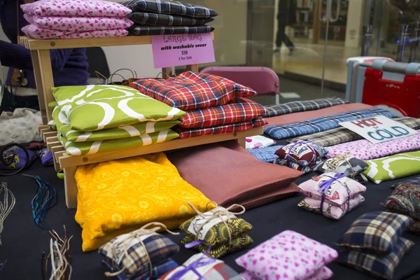 Magic pillows at craft fair — Stock Photo, Image