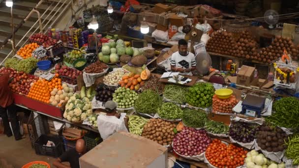 Panaji Goa Hindistan Ağustos 2021 Hint Meyve Sebze Satıcıları Ürünlerini — Stok video