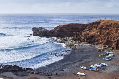 Lanzarote 'deki El Golfo belediyesinde Timanfaya doğal parkının alanı