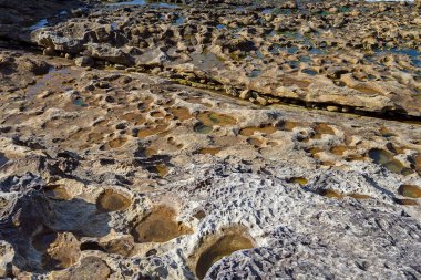 Guipuzcoa Eyaleti Jaizkibel Dağı 'nda jeolojik şekil ve renk oluşumları
