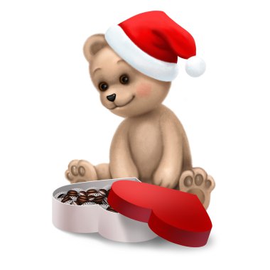 oyuncak ayı içinde Noel şapka