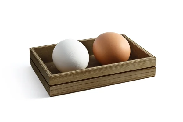 Caja con dos huevos —  Fotos de Stock