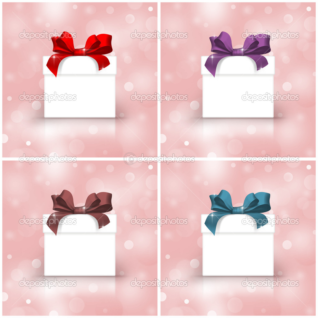 Gift boxes with colorful ribbons