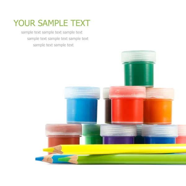 Buntfarben und Bleistifte — Stockfoto