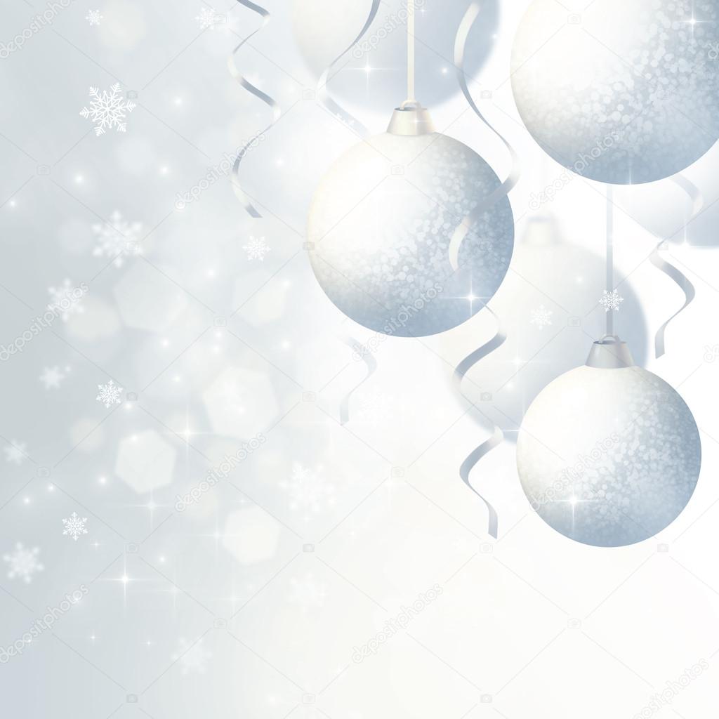 Silver background with Christmas balls