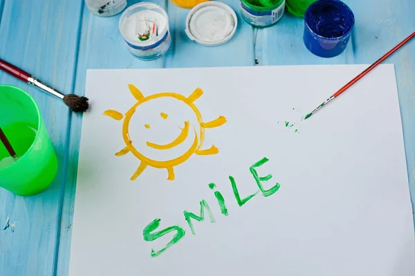 Smile words in a white sheet Royalty Free Stock Photos