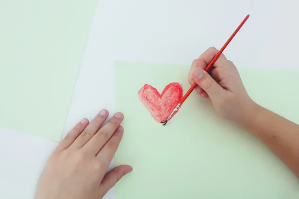 Painting a heart — Stock Photo, Image