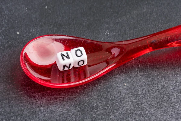 Red Plastic Spoon — Stock Photo, Image