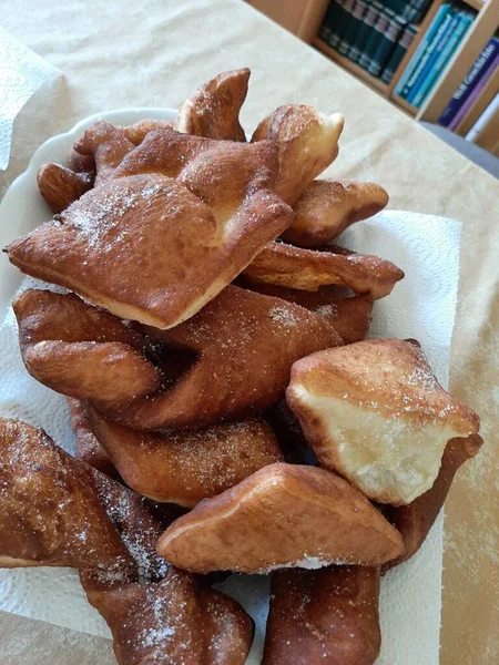 Carnival cake fresh and greasy on the plate