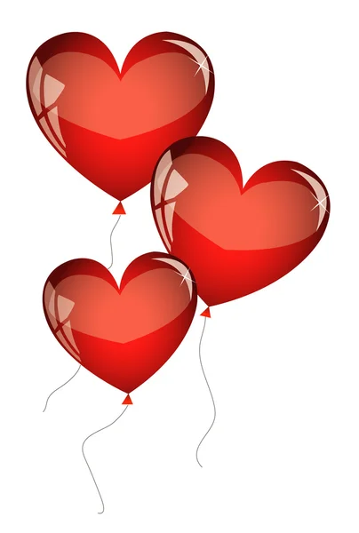 Красные шары в форме сердца — стоковый вектор