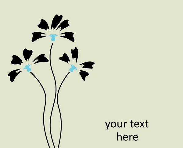 Art vecteur noir fond de carte de fleur — Image vectorielle