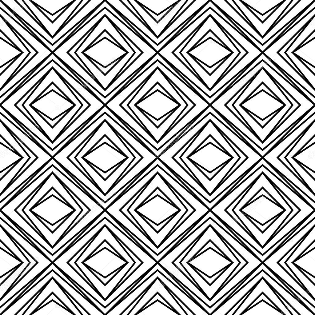 Seamless geometric rhombus pattern black and white