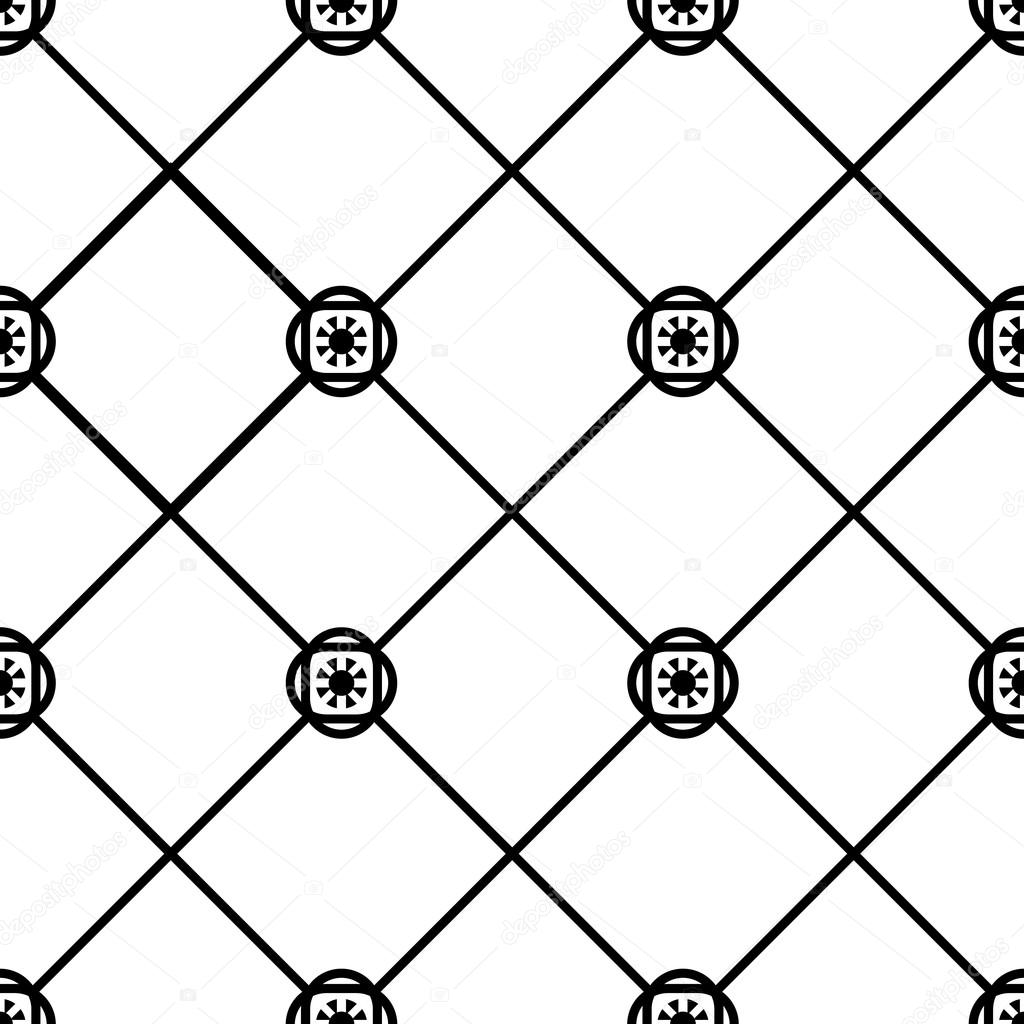 Seamless geometric tile pattern black and white