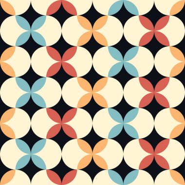 Seamless vector flower geometric pattern background
