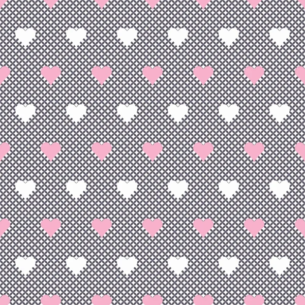 Seamless vector heart pattern background — Stock Vector