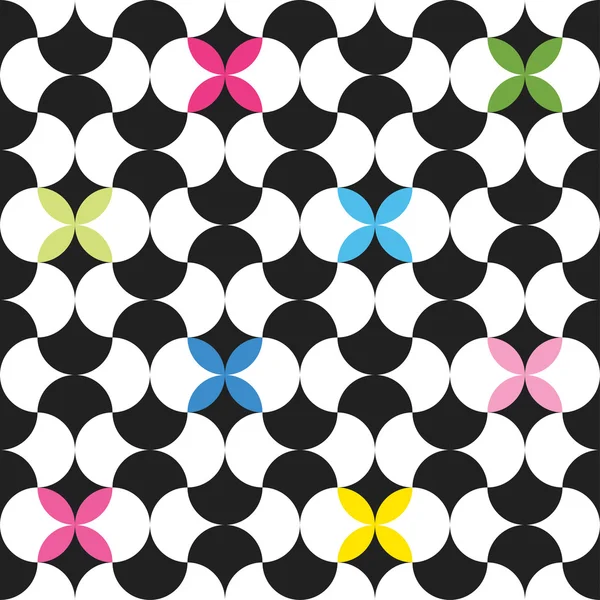 Seamless  art flower geometric pattern background — Stock Vector