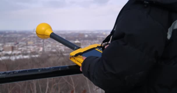 Montreal Canada Circa Septembro 2020 Vídeo Homem Ponto Vista Usando — Vídeo de Stock