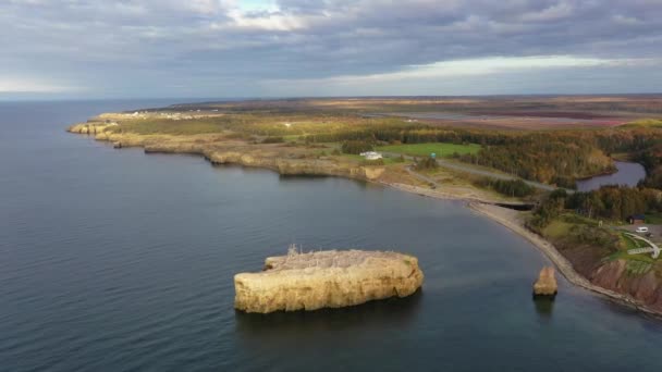 Caraquet New Brunswick Kanada Nın Kıyı Şeridinde Yavaş Çekim Sonbahar — Stok video