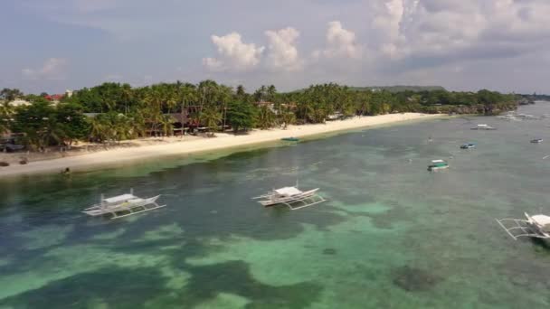 Vedute Aeree Panoramiche Delle Località Balneari Delle Barche Tradizionali Ormeggiate — Video Stock