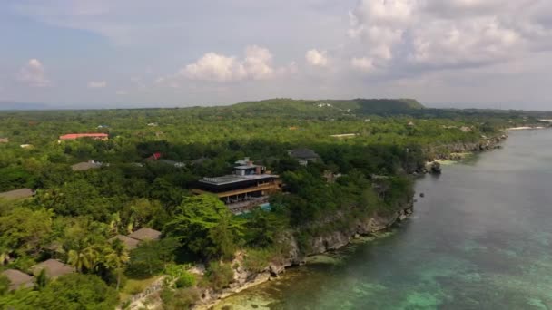 Panoramic Aerial Footage Flying Coast Popular Tourist Destination Philippines Luxury — Vídeo de Stock