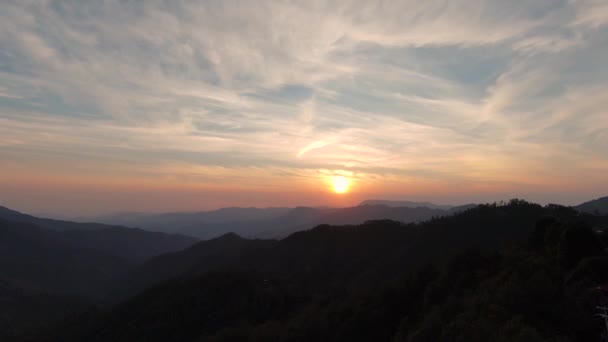 Breathtaking Mountain Top View Sunset Oxacan Mountains Stretching Distance Pastel — 图库视频影像