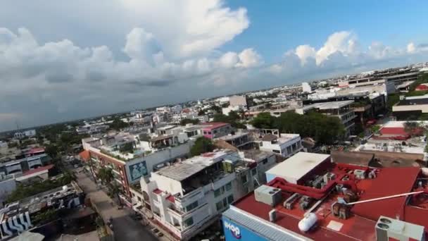 Aerial Footage Center Playa Del Carmen Quintana Roo Mexico Blue — Αρχείο Βίντεο
