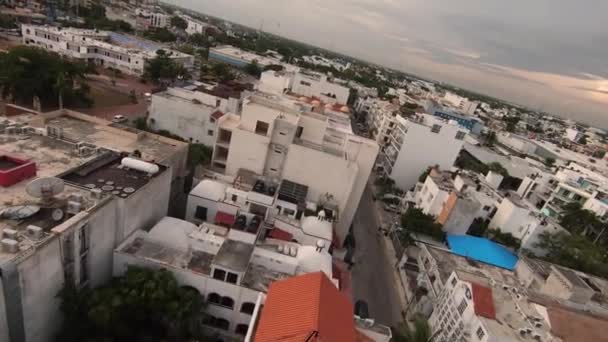 Vista Aérea Del Parque Andador Solidaridad Edificio Del Ayuntamiento Playa — Vídeos de Stock