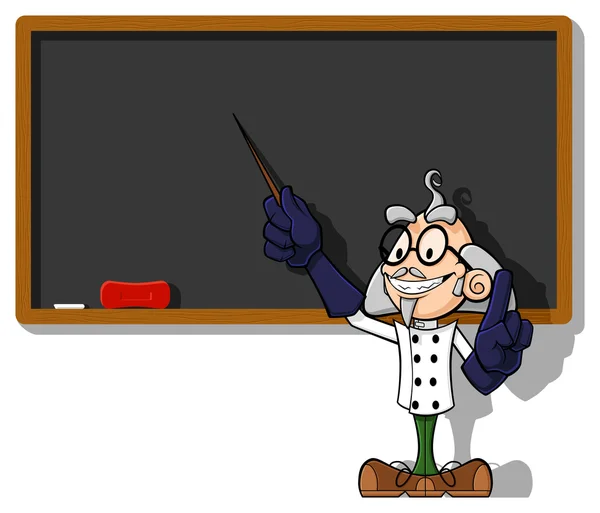 Scientist at chalkboard — Stock Vector