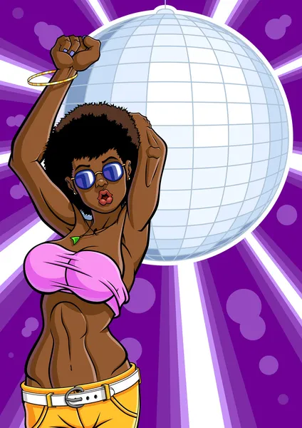 Disco dansçı kız — Stok Vektör