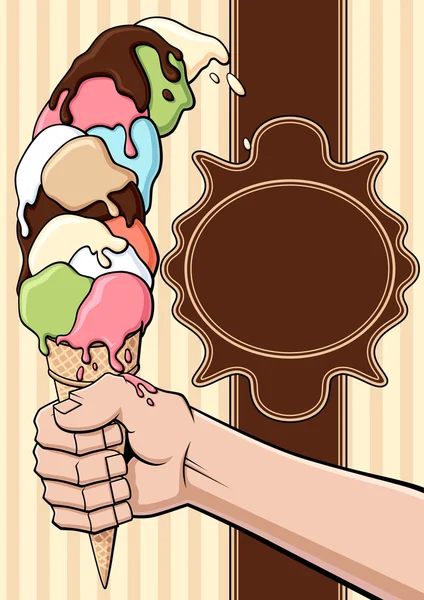 Helado exagerado — Vector de stock