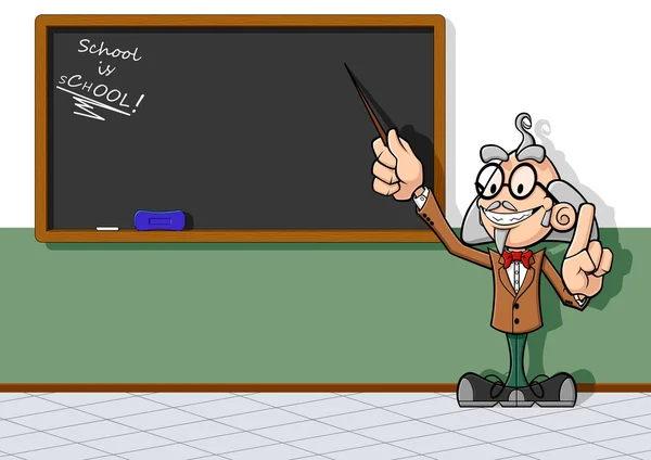 Profesor en pizarra — Vector de stock