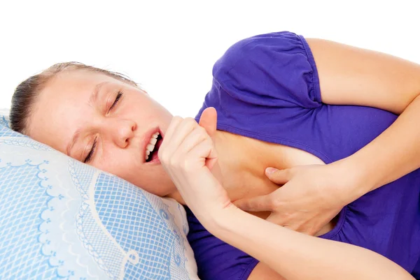 Menina dormindo na cama — Fotografia de Stock