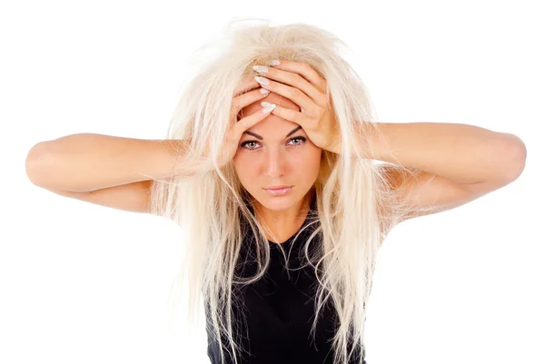 Girls terrible headache — Stock Photo, Image